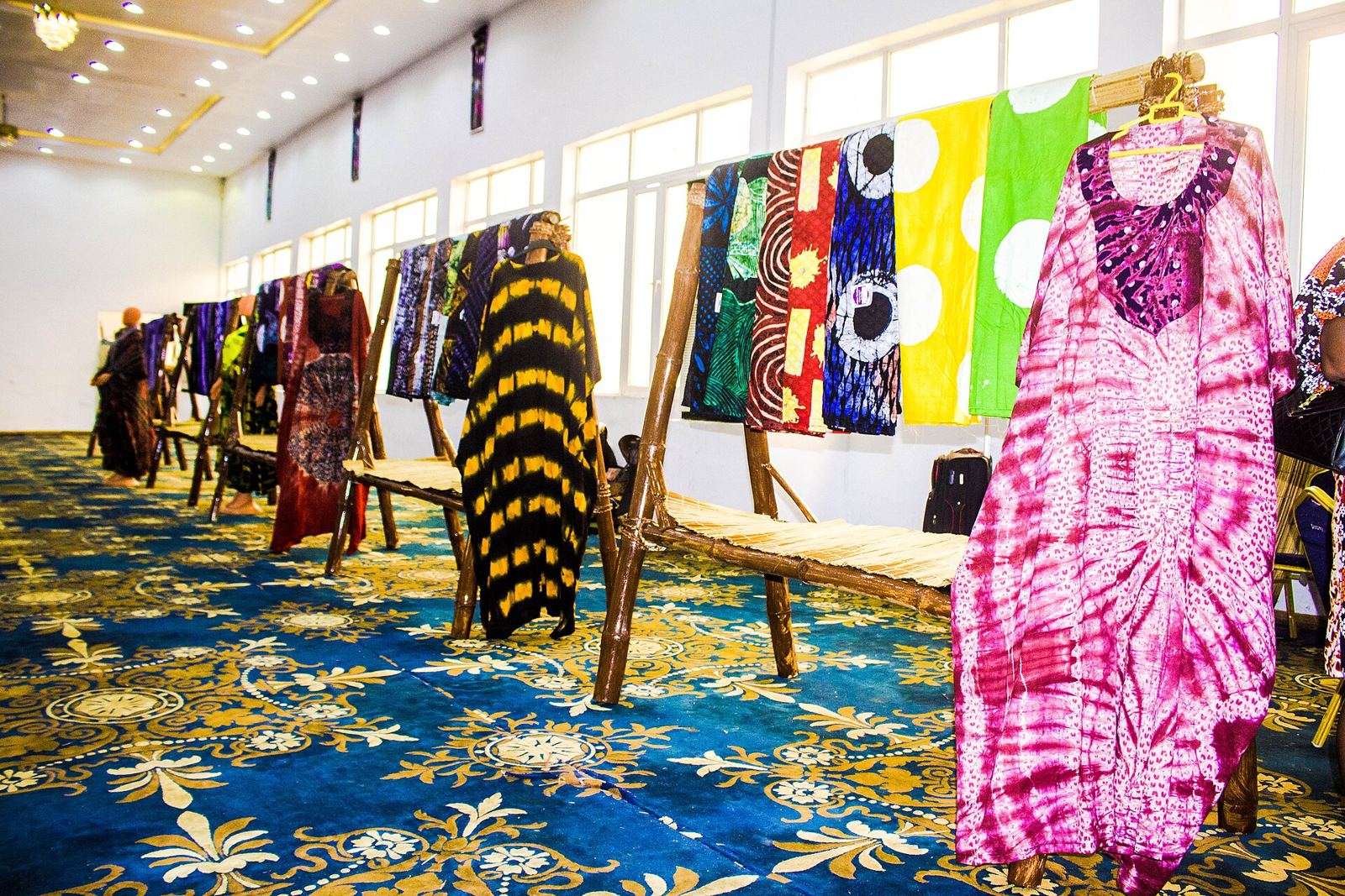 Adire cloth on display